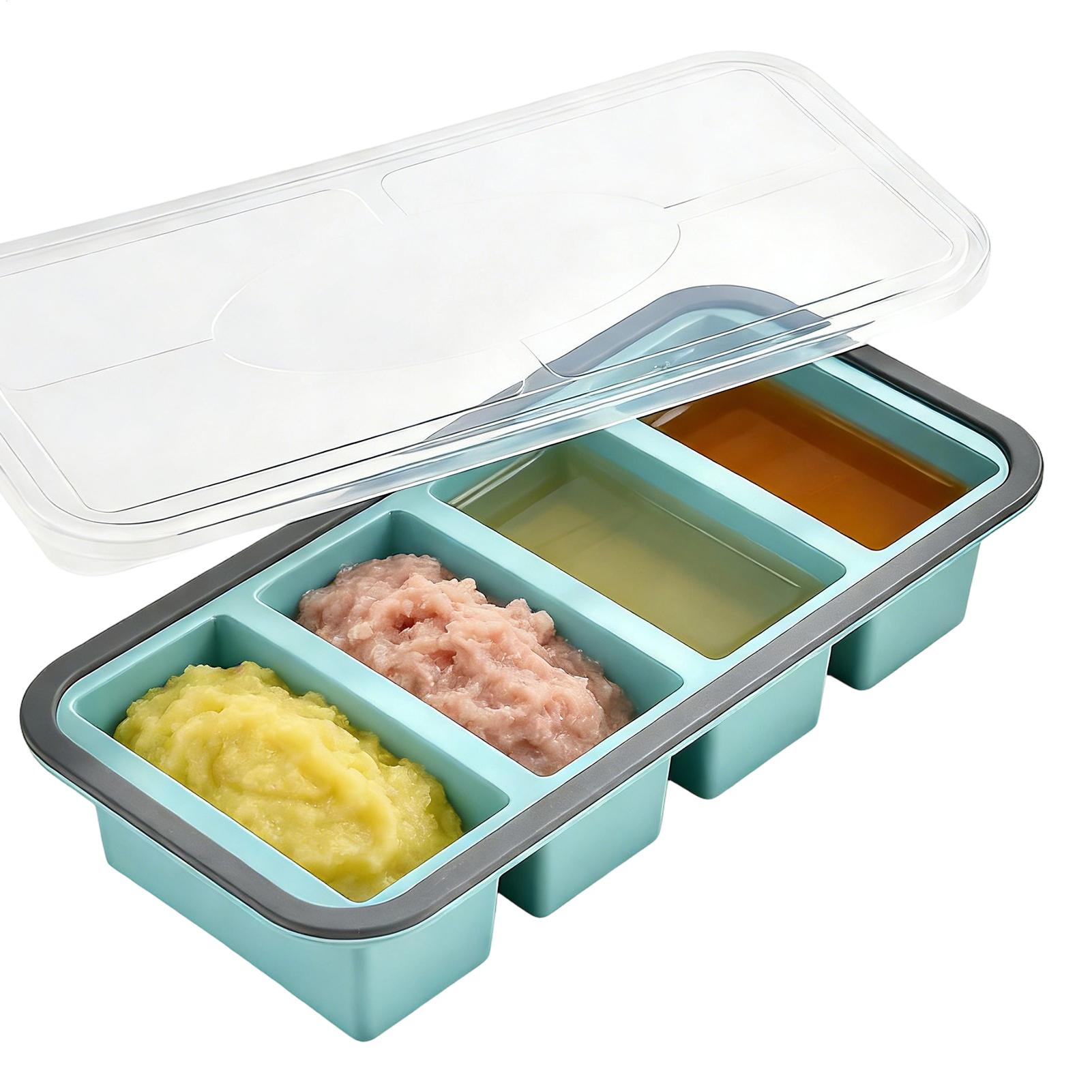 Meal Prep With Rice - Silicone Freezer Molds Reusable Freezing Containers