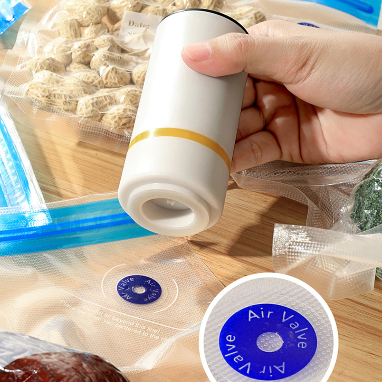 Meal Prep Vacuum Sealer - Reusable vacuum food storage bag zipper