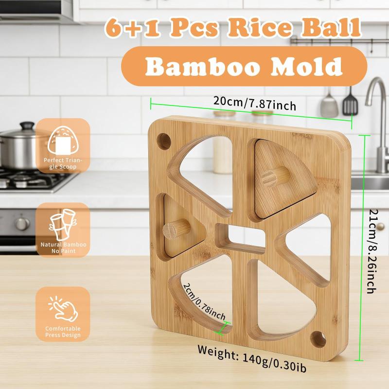 Meal Prep With Rice - 5/6 Holes Riceball Mold Classic Wooden