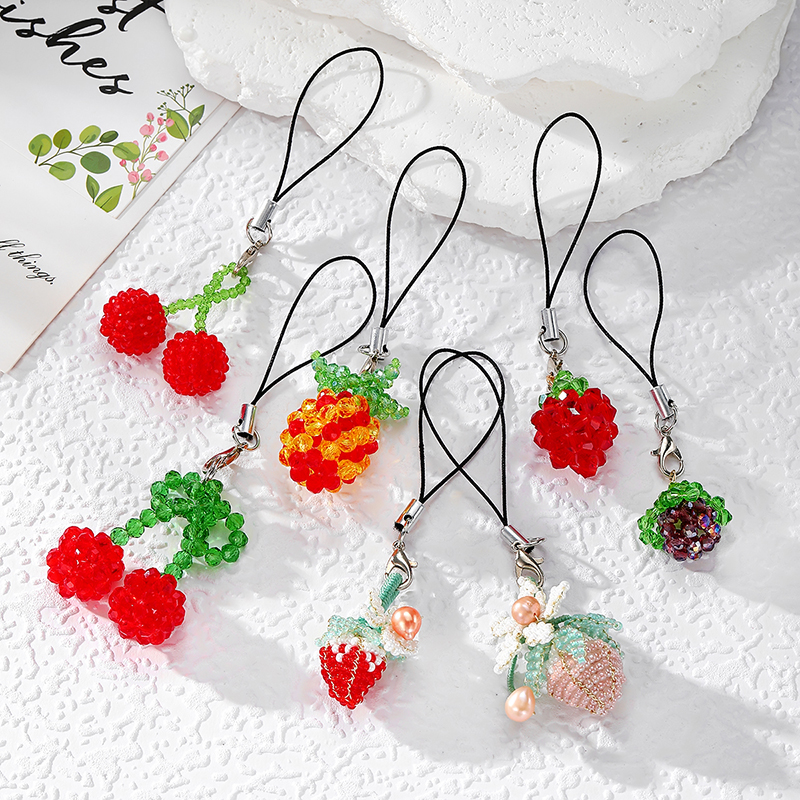 Strawberry Huller - Resin Crystal Strawberry Cherry Grape Keychains