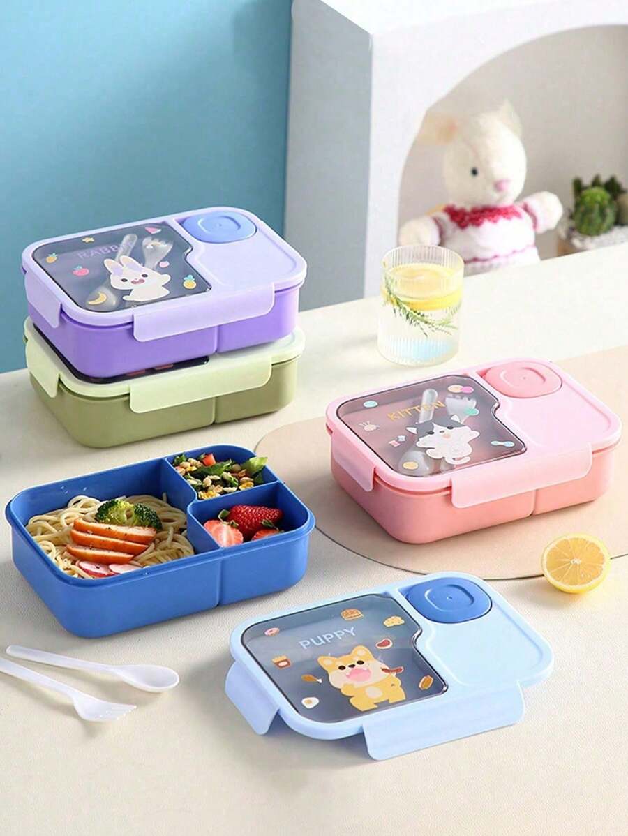 Meal Prep With Rice - 1Pc Cartoon Lunch Box, Microwaveable, Portable,