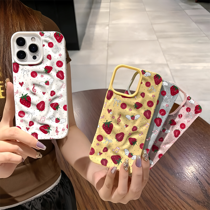 Cute 3D Wrinkle Case For iPhon - đánh giá và giá Strawberry Huller