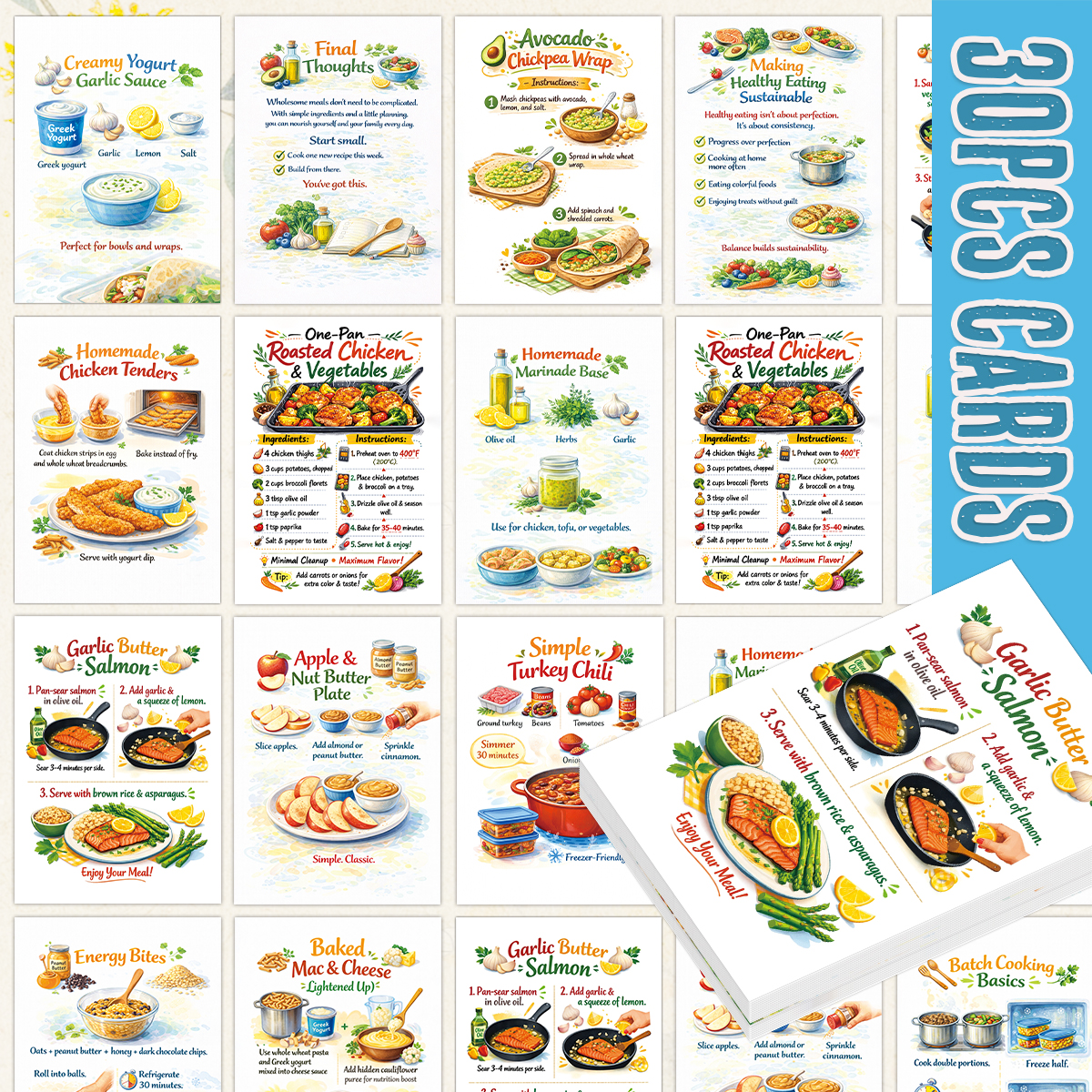 30pcs Wholesome Meals Recipe C - đánh giá và giá Meal Prep Recipes Healthy