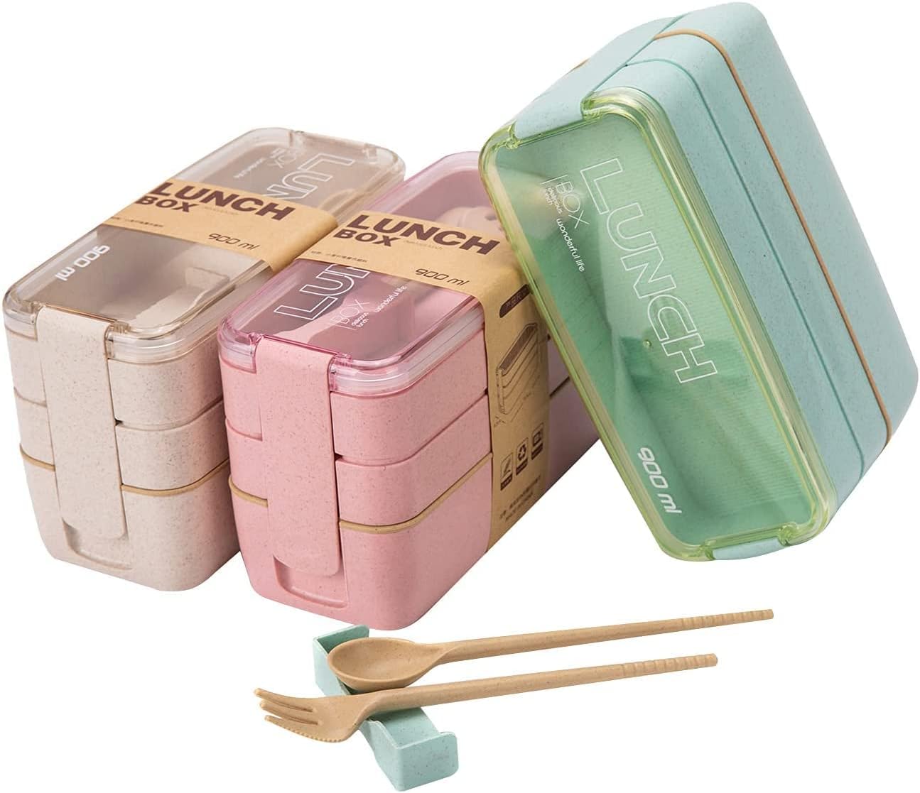 Rarapop 3 Pack Stackable Bento - đánh giá và giá Meal Prep Japanese