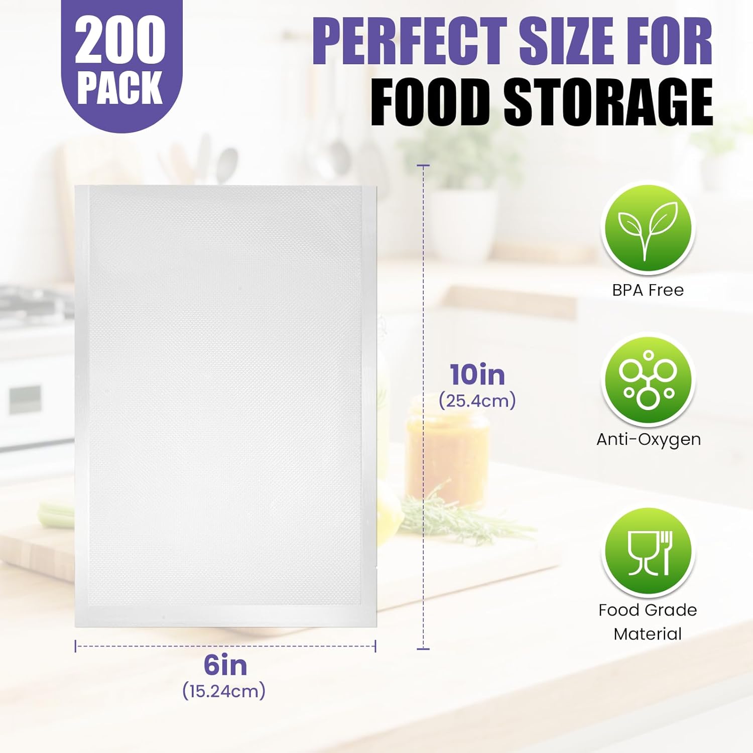 200 Vacuum Sealer Bags 6x10in  - đánh giá và giá Meal Prep Vacuum Sealer