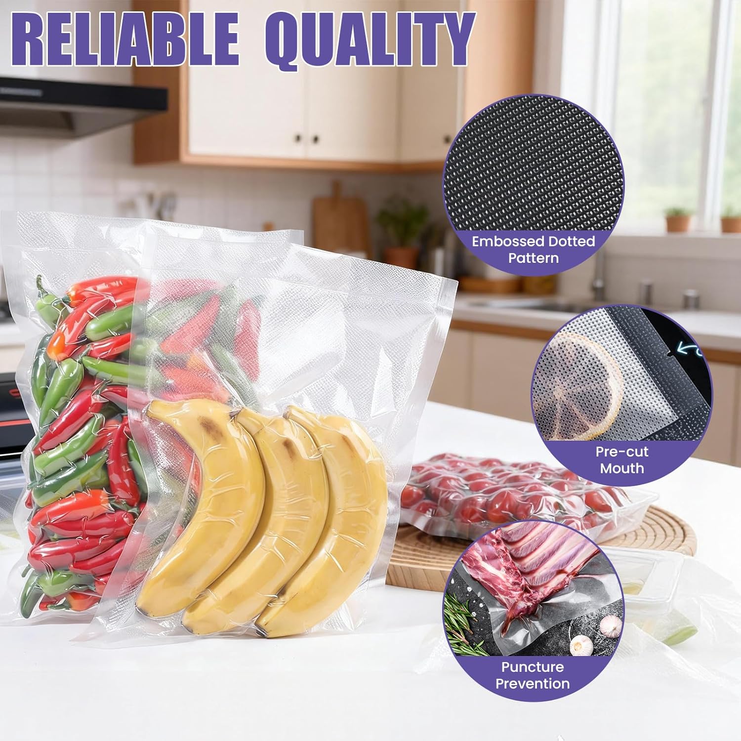 200 Vacuum Sealer Bags 6x10in  - đánh giá và giá Meal Prep Vacuum Sealer
