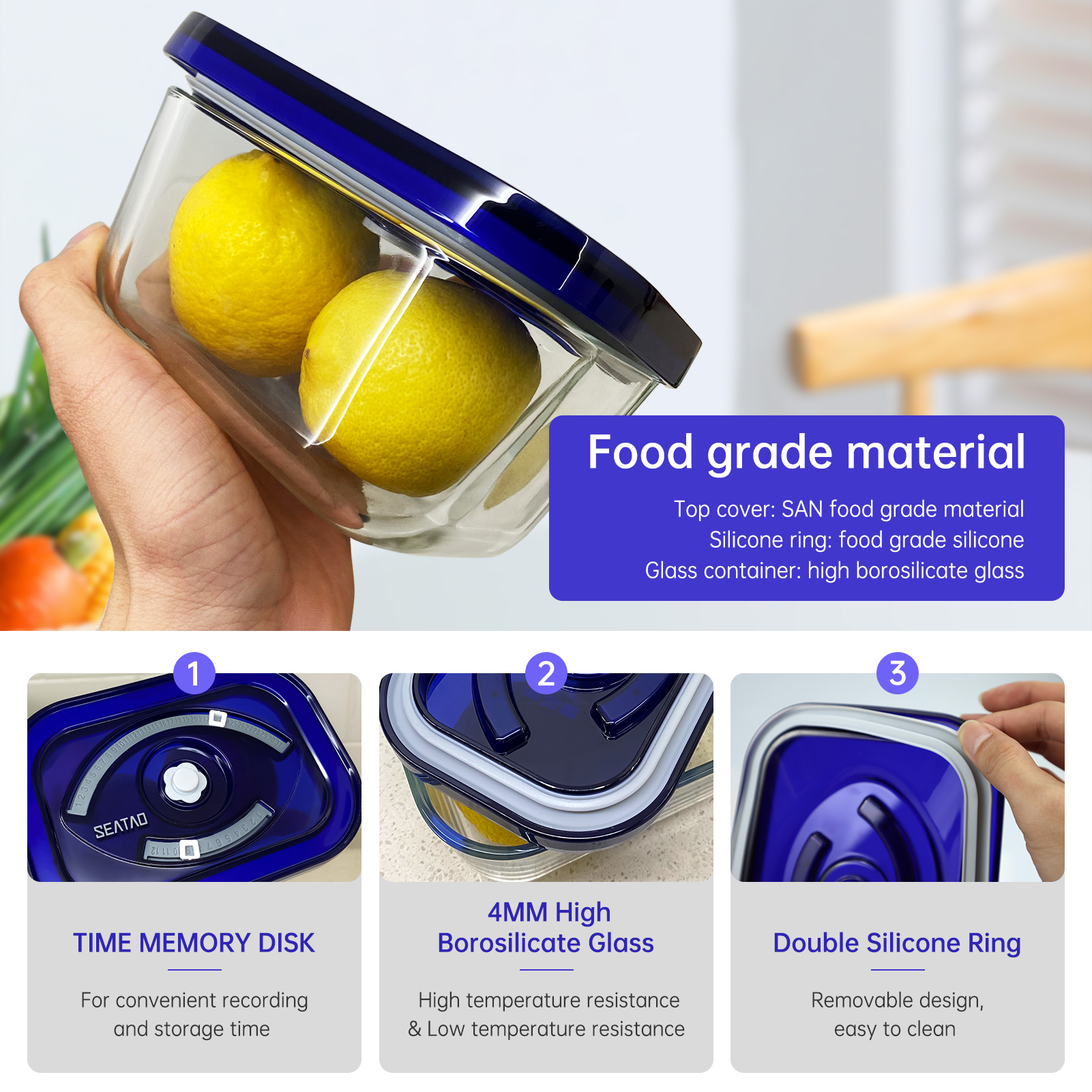 SEATAO Glass Food Storage Cont - đánh giá và giá Meal Prep Vacuum Sealer